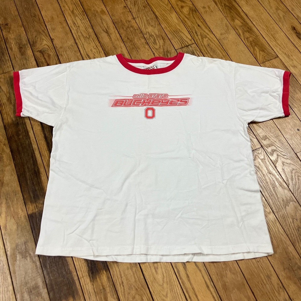 Vintage Rare Ohio State Buckeyes T-Shirt Red Oak Sportswear White Red 2XL